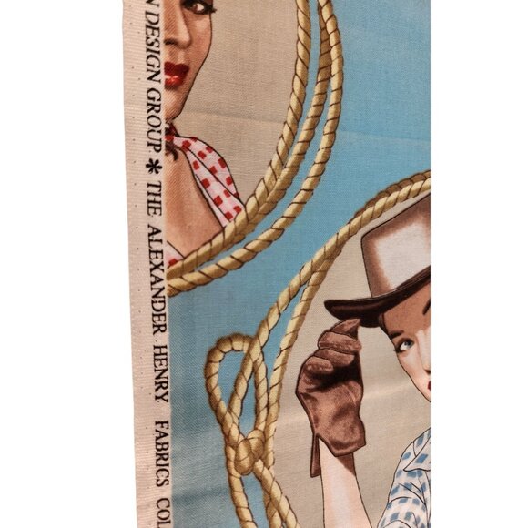 Alexander Henry Fabrics 2023 Design Group Western Cowgirl Retro 1 Yard x 45” - Picture 14 of 14